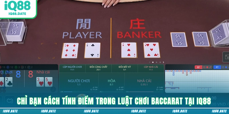 Chỉ bạn cách tính điểm trong luật chơi Baccarat tại IQ88